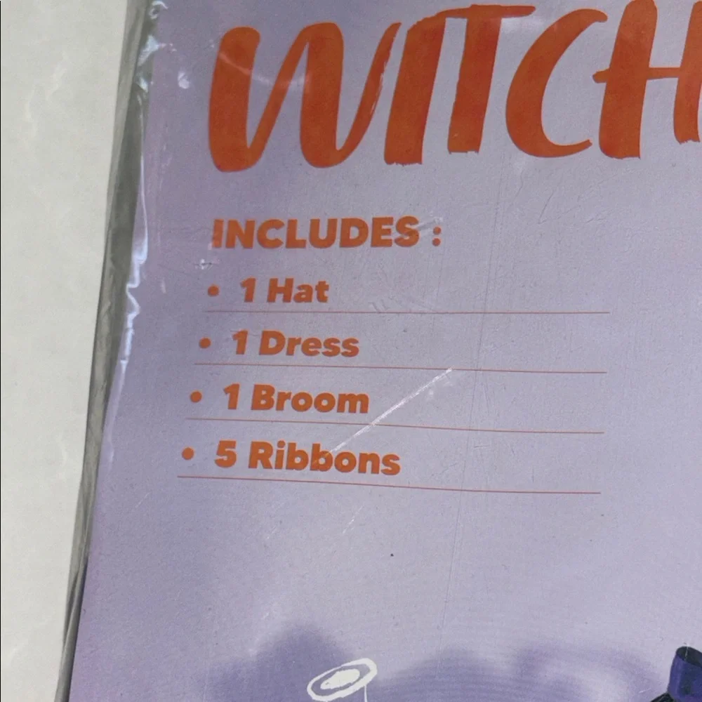 Spooktacular Creations Purple and Orange Witch Costume for Kids Ages 5-7 New
